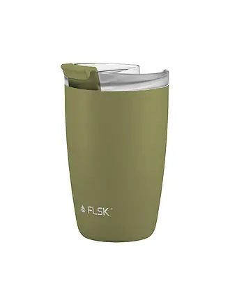 FLSK | Vaso isotérmico - Termo CUP para café para llevar 0,35 l Acero inoxidable Blanco | olive